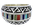 Southwest Multicolor Authentic Sterling Silver Ring Size 7-1/4 WX36205